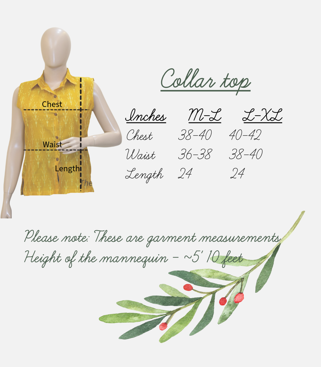 Yellow black square pattern collar top