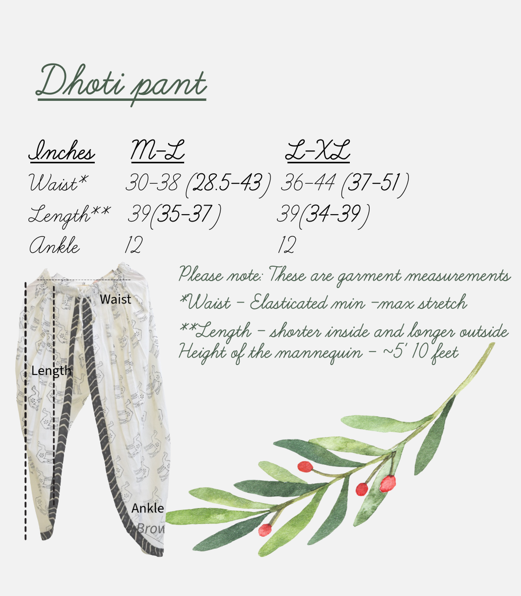 Peach and blue floral printed Dhoti pants