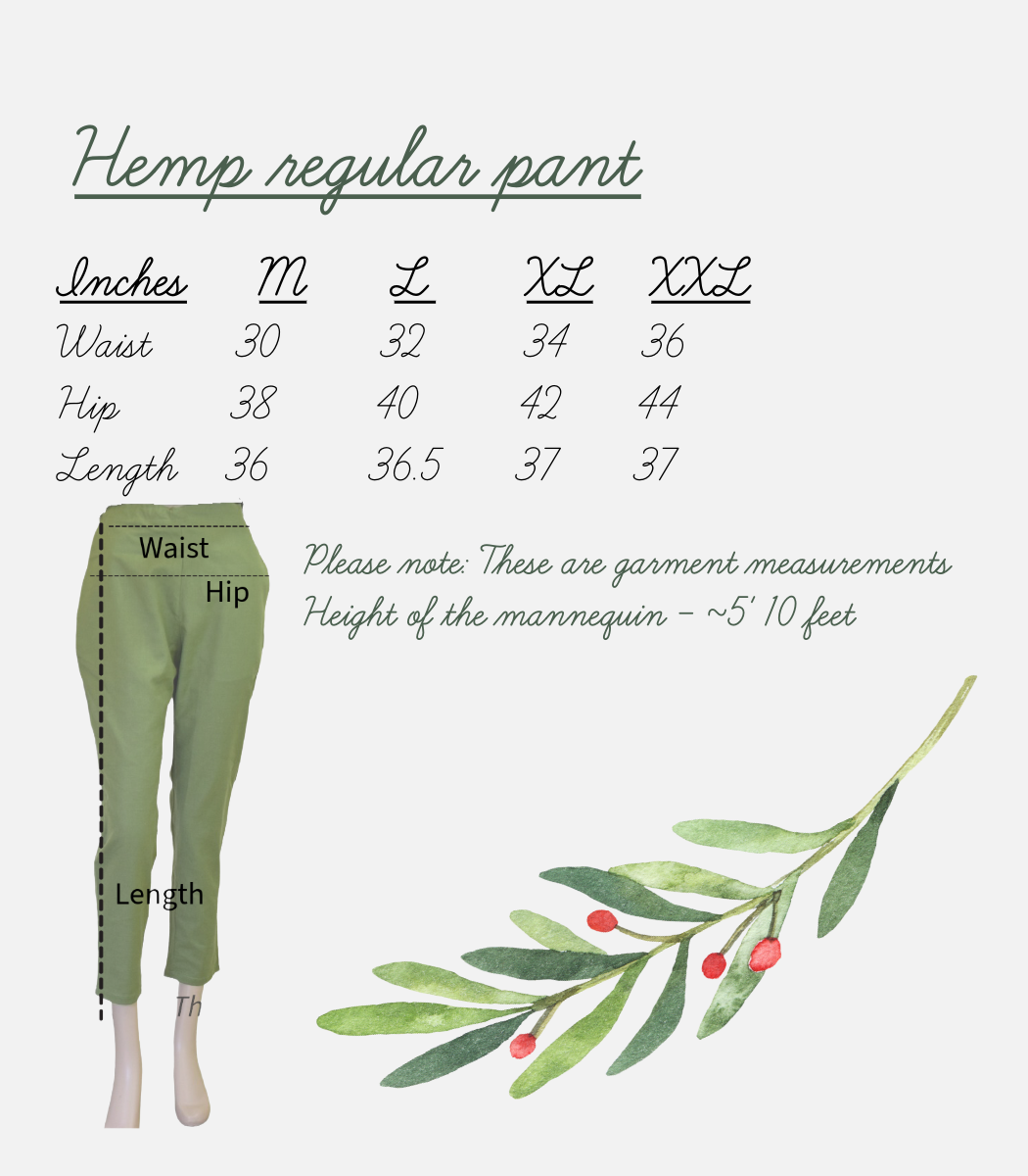 Blue plain hemp pants