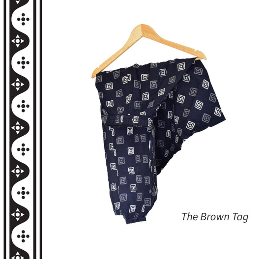 Black block printed short Harem pants