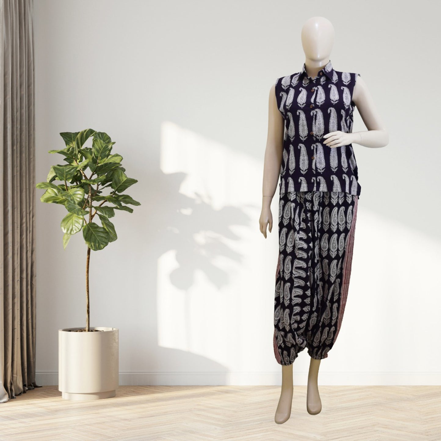 Black block printed Co-Ord set