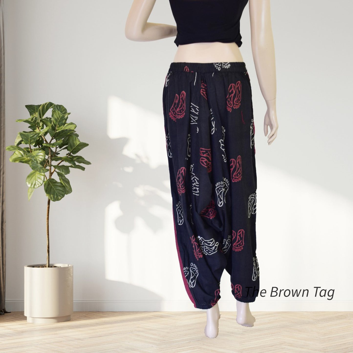Black block printed Harem pants