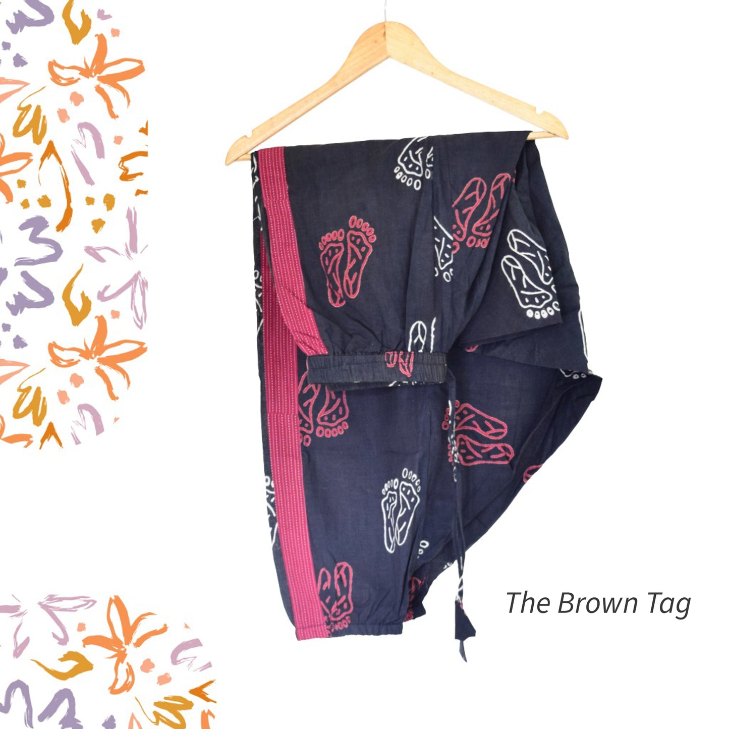 Black block printed Harem pants