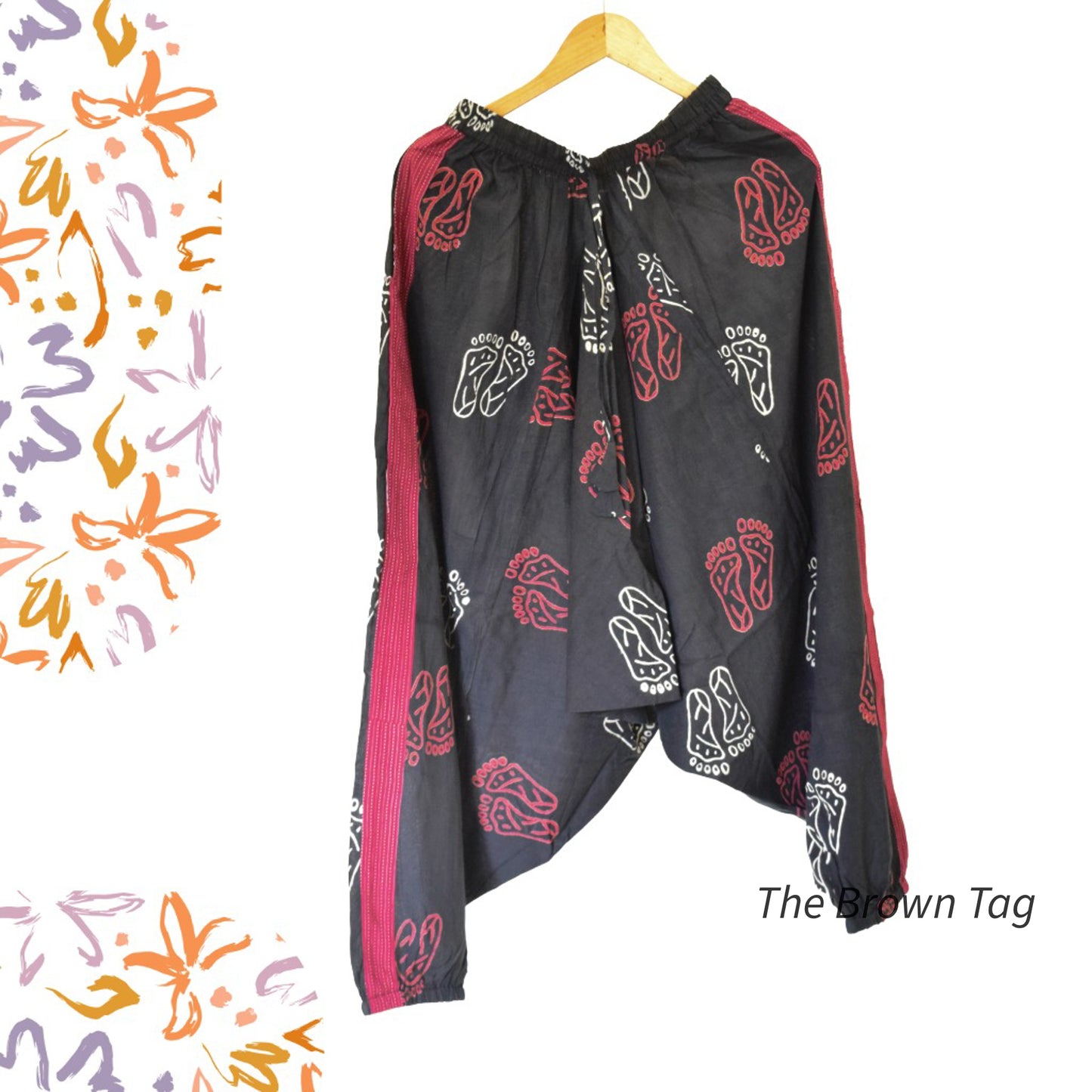 Black block printed Harem pants