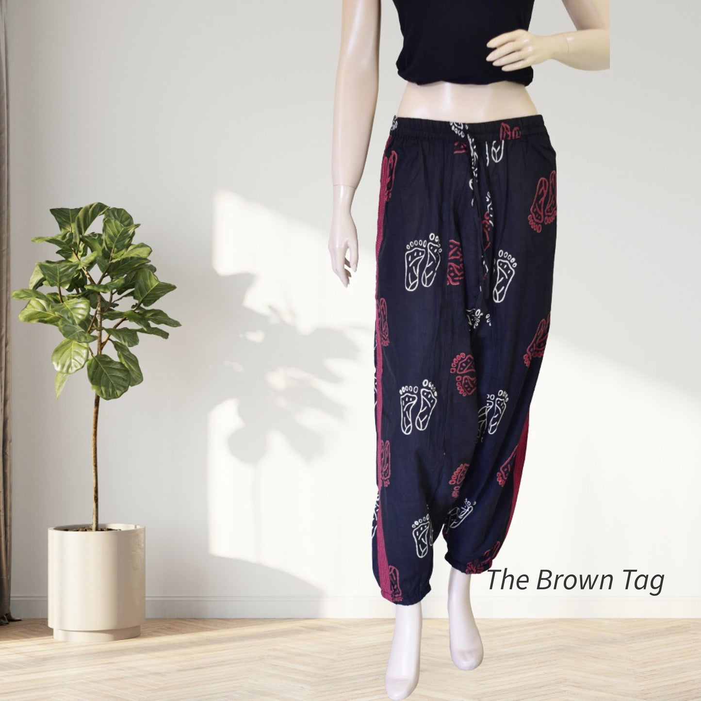 Black block printed Harem pants