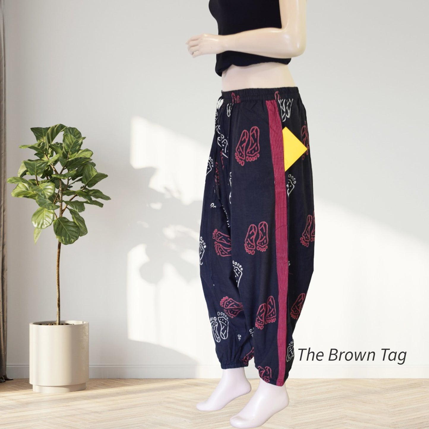 Black block printed Harem pants