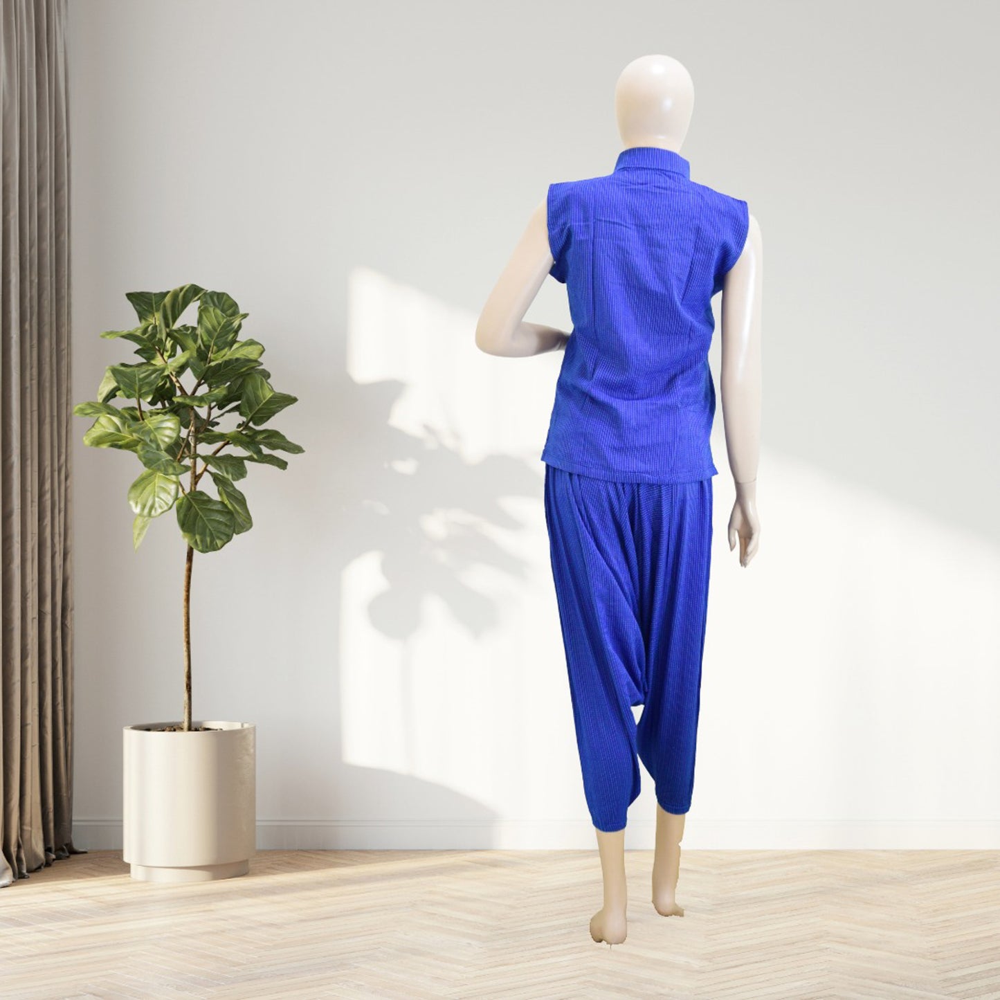 Blue kantha weave co-ord set