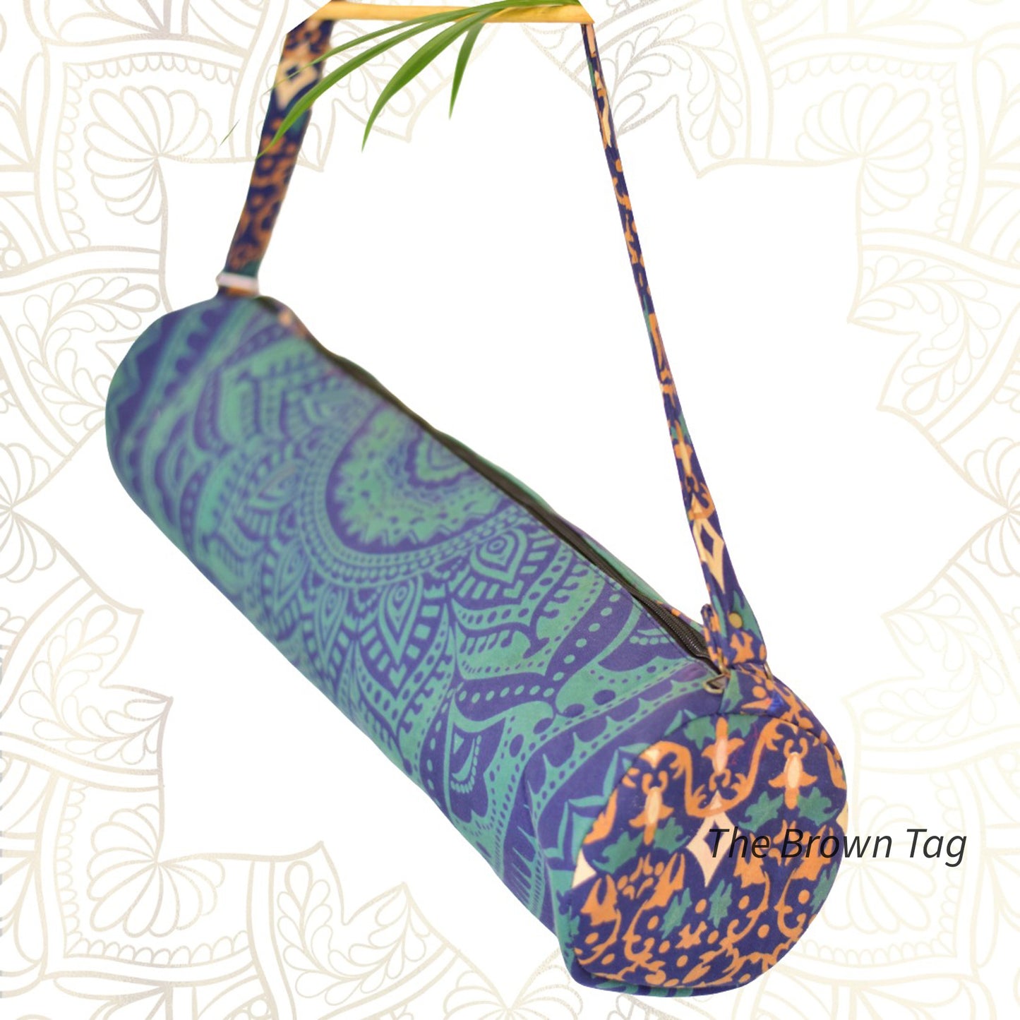 Mandala yoga mat bag - Blue and green
