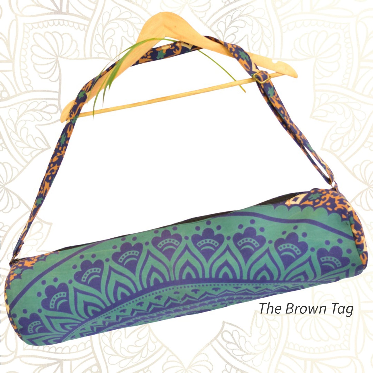 Mandala yoga mat bag - Blue and green