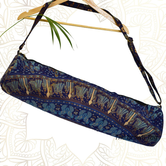 Mandala yoga mat bag - Shades of blue