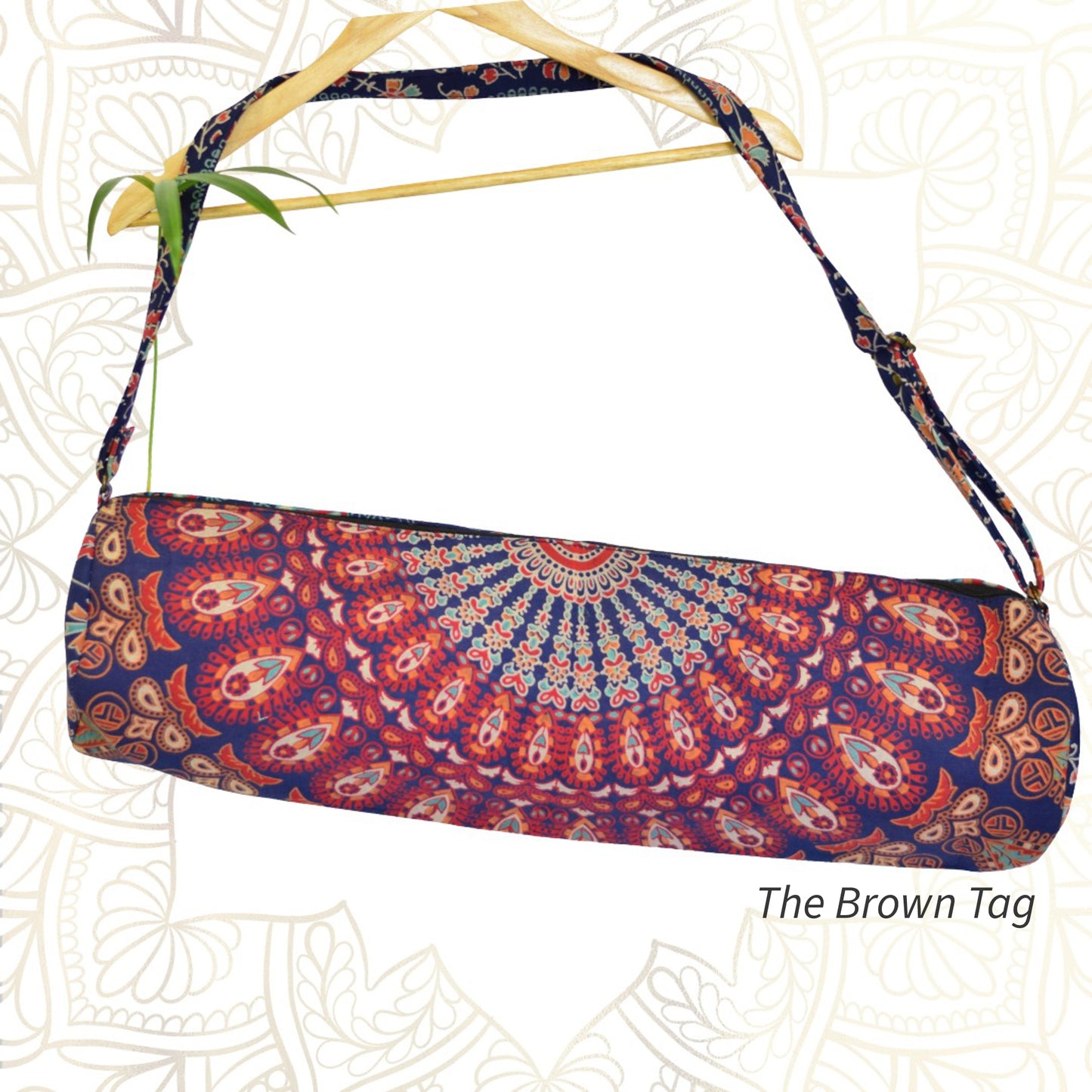 Mandala design yoga mat bag - Blue and red
