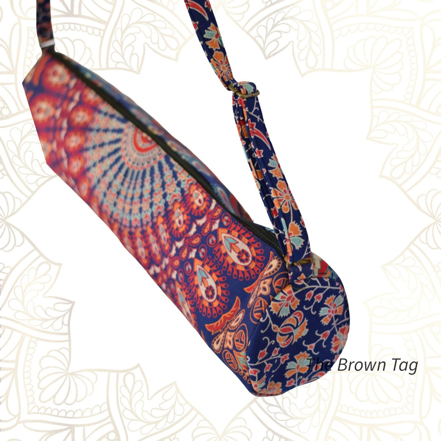 Mandala design yoga mat bag - Blue and red