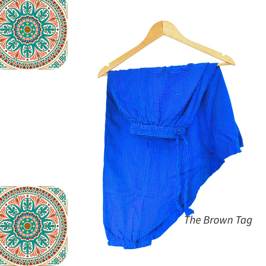 Blue kantha short Harem pants