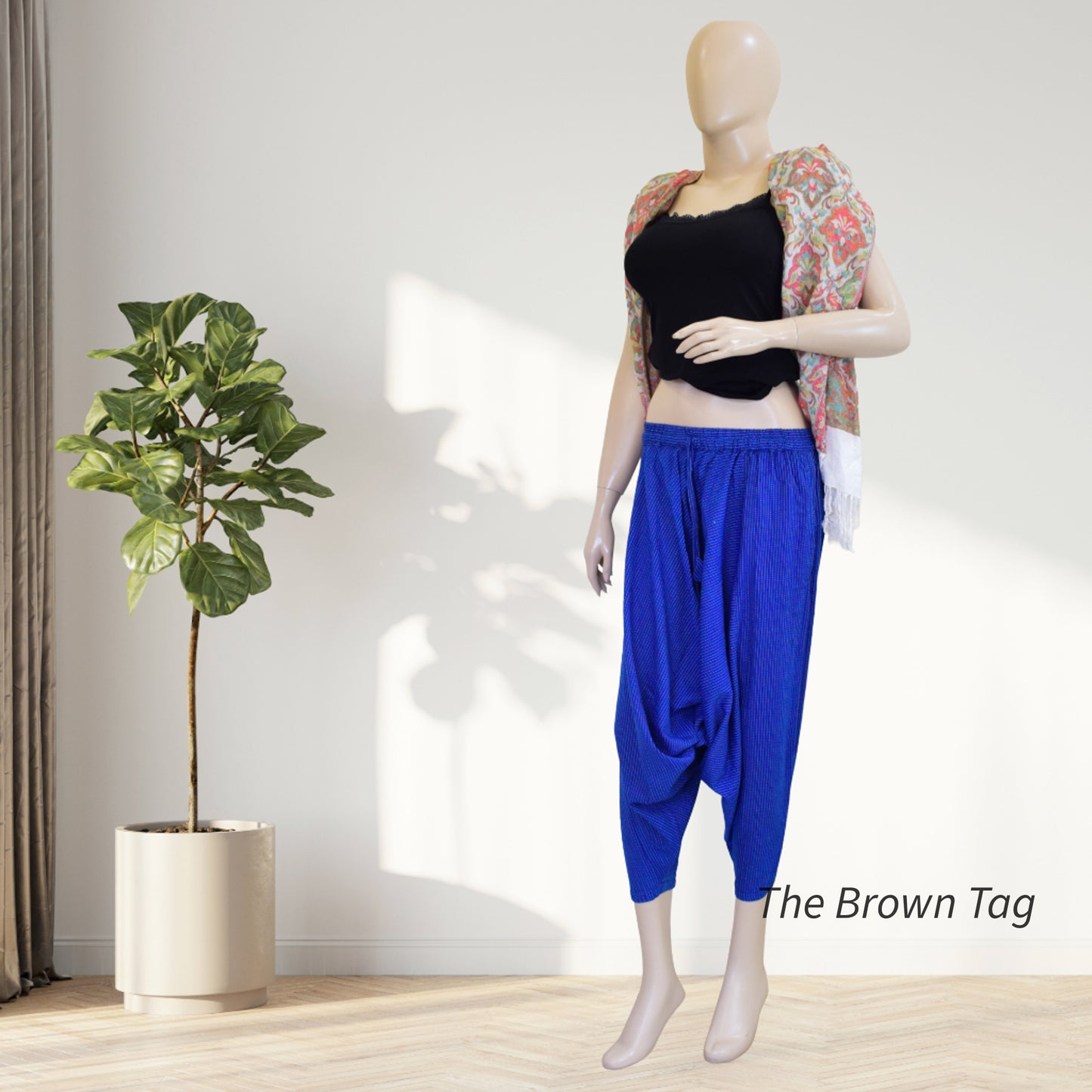 Blue kantha short Harem pants