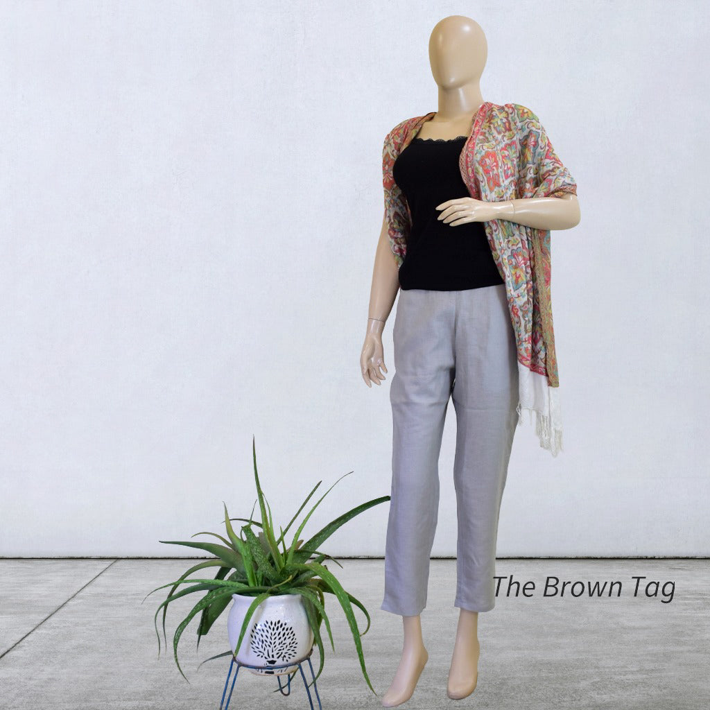 Grey plain hemp pants