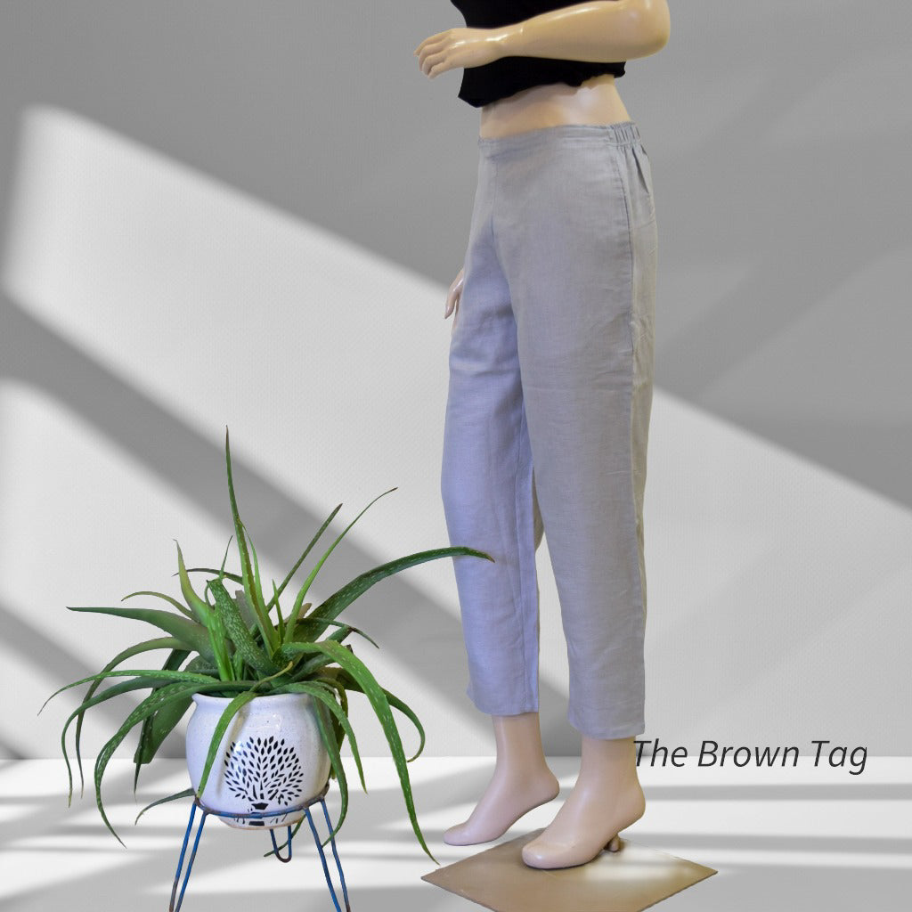 Grey plain hemp pants