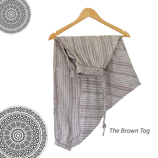 Grey and symmetrical lines short Harem pants