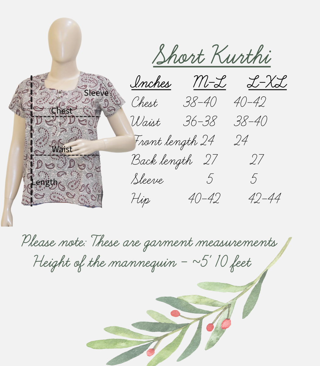 Maroon bird print short kurthi