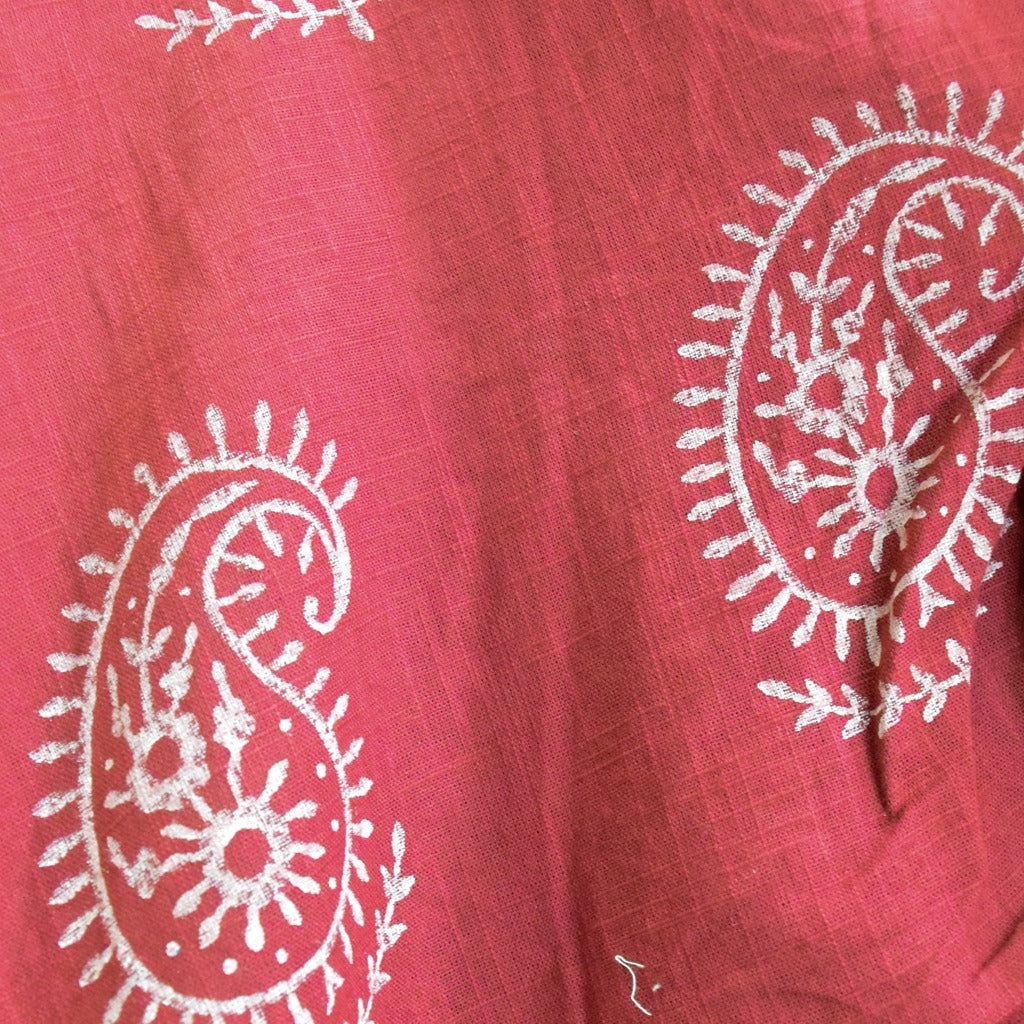 Brick red paisley collar top