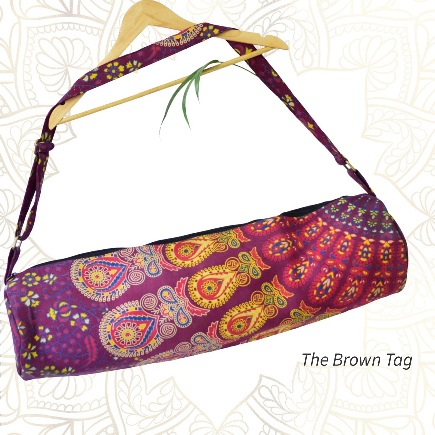 Mandala design Yoga mat bag - shades of maroon