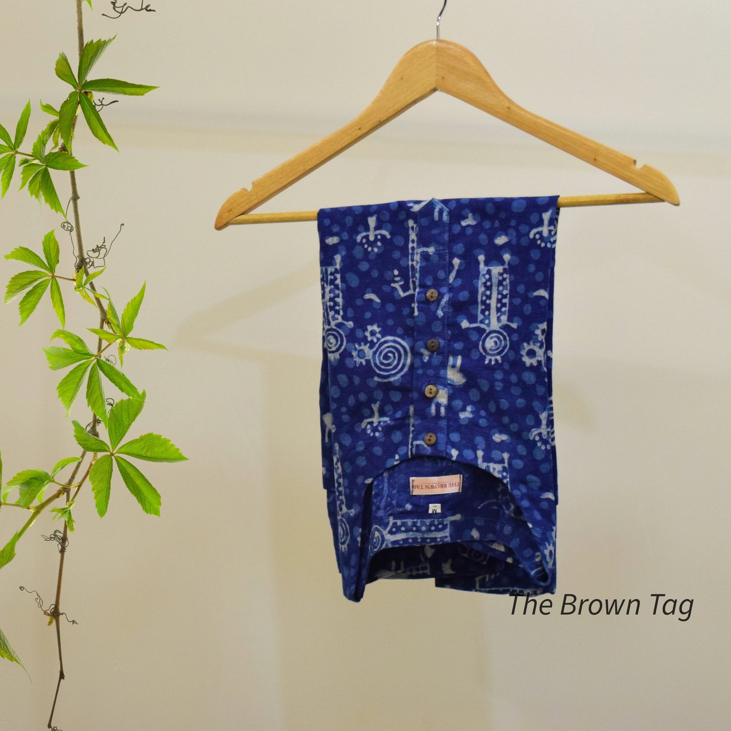 Indigo blue animal print short kurthi