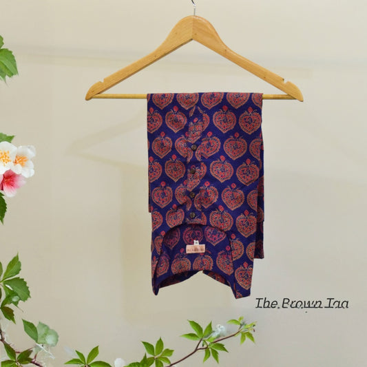 Blue Block printed short kurthi