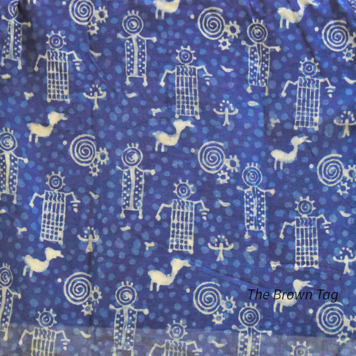 Indigo blue animal print short kurthi