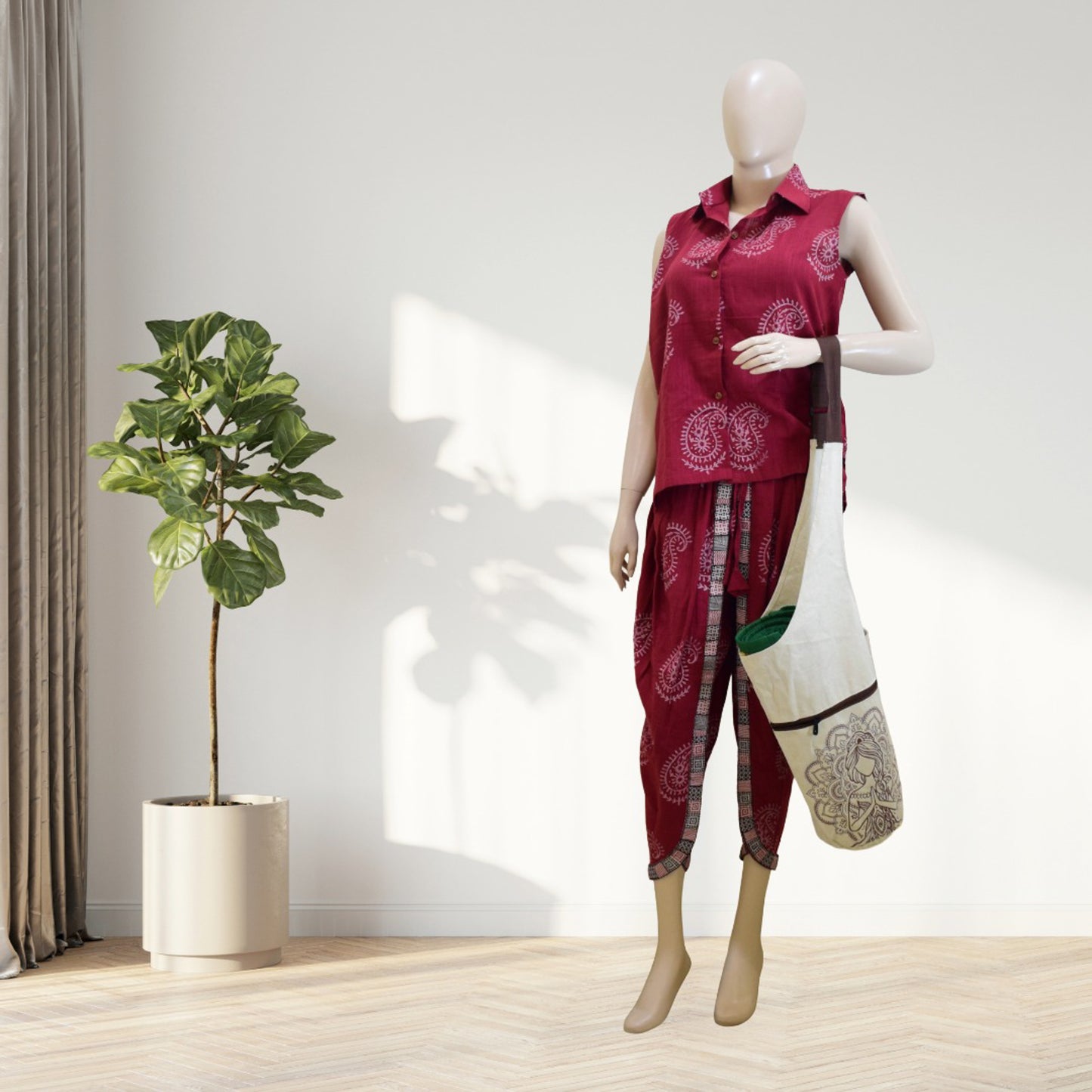 Brick red block printed Co-Ord set