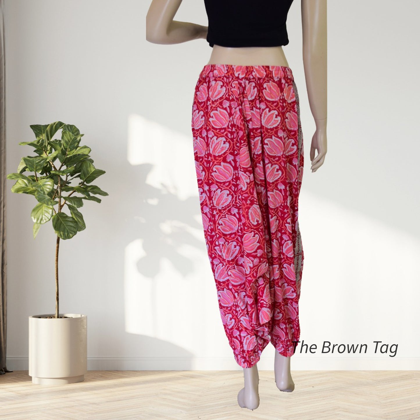 Red floral Harem pants