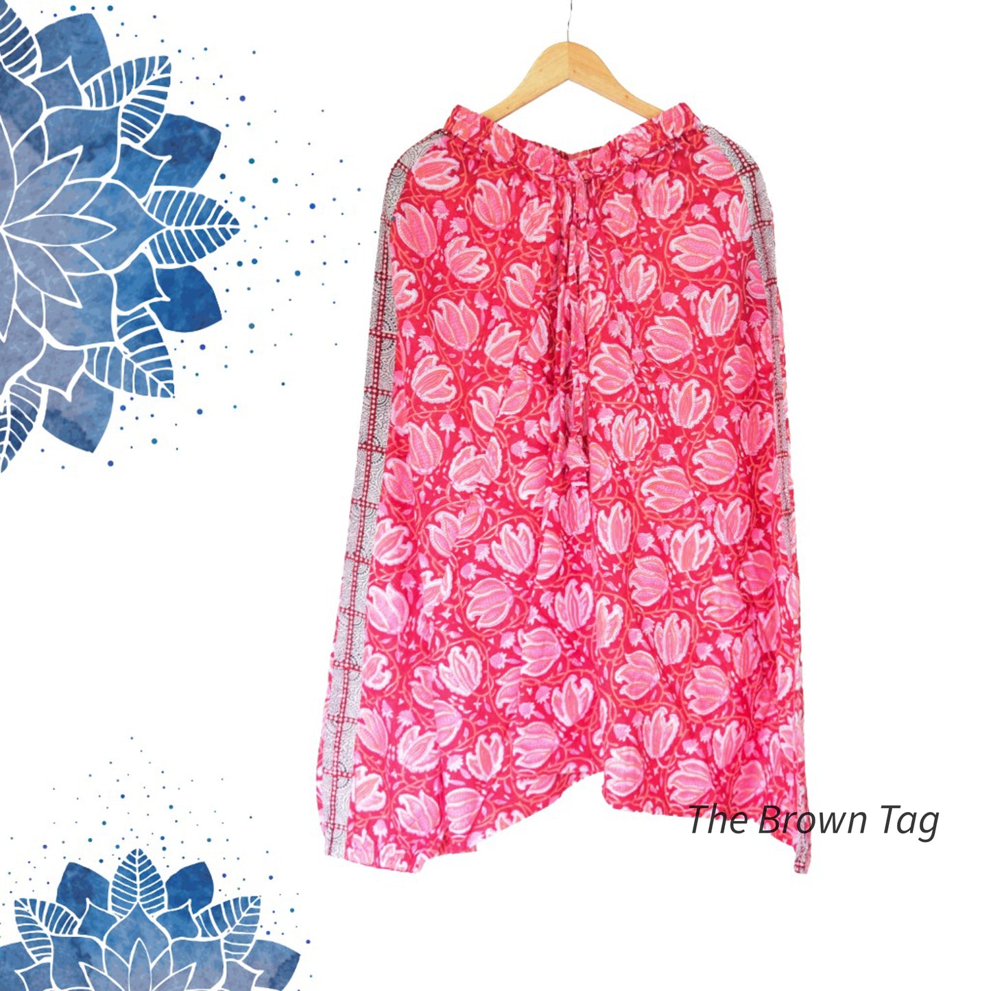 Red floral Harem pants