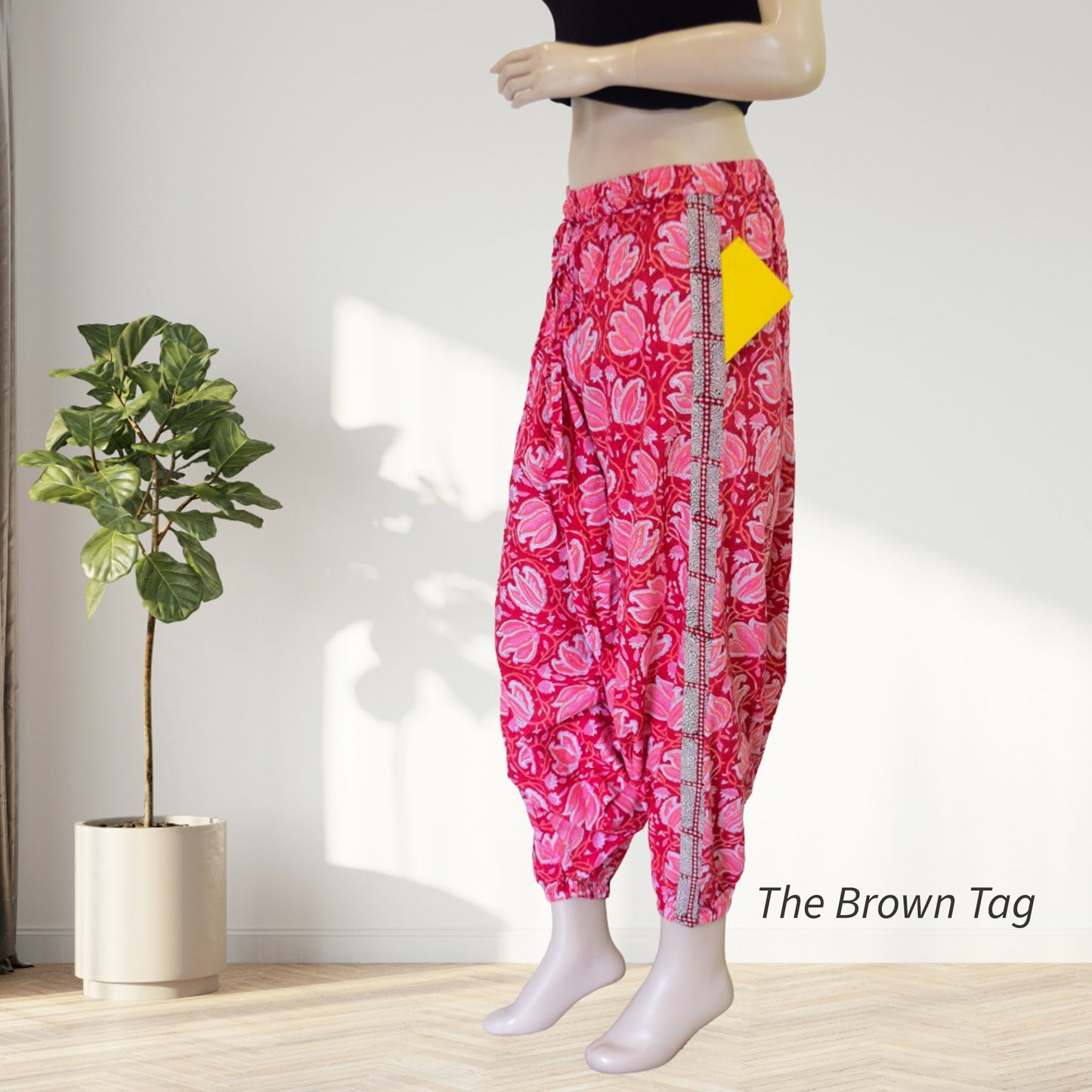 Red floral Harem pants