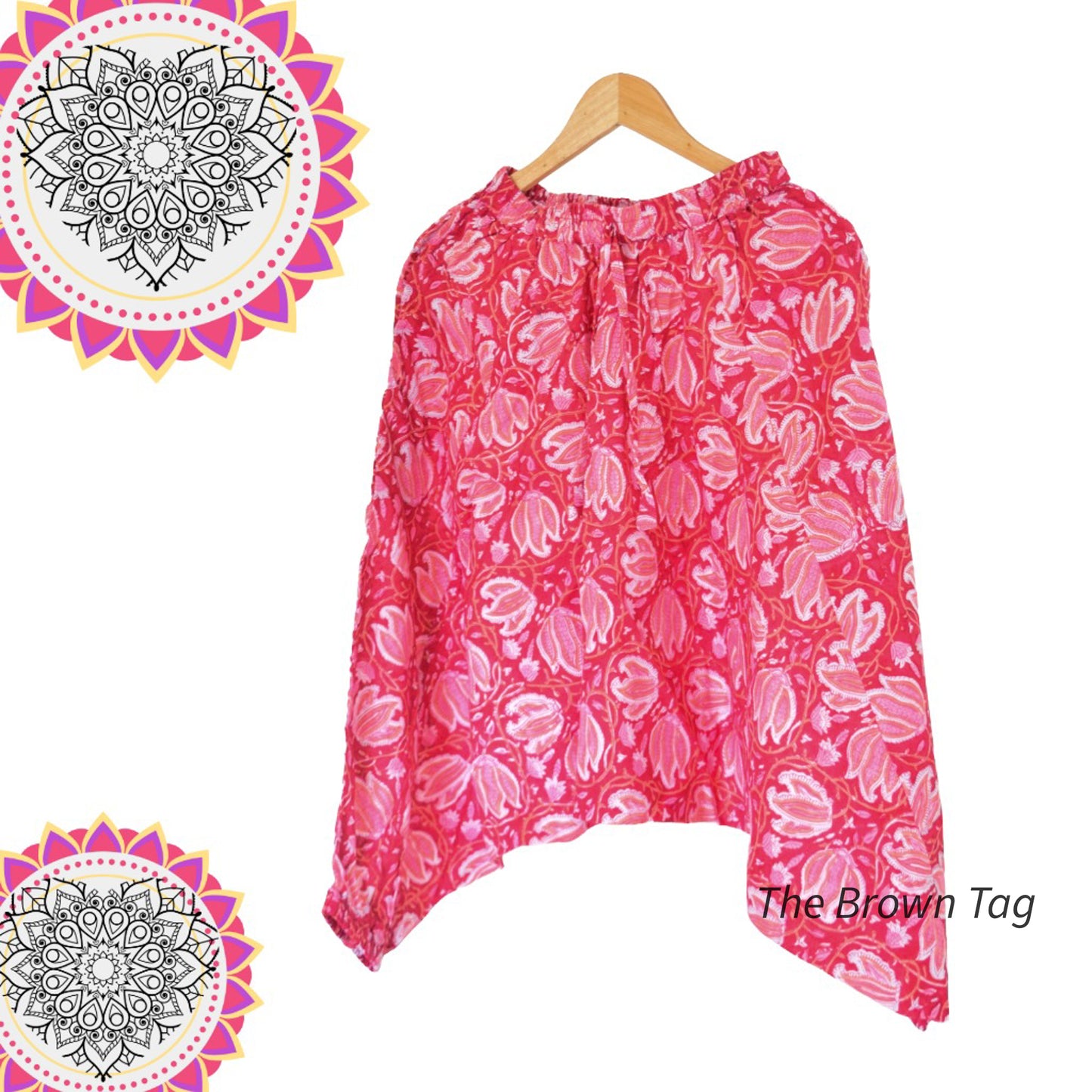 Red floral printed short Harem pants