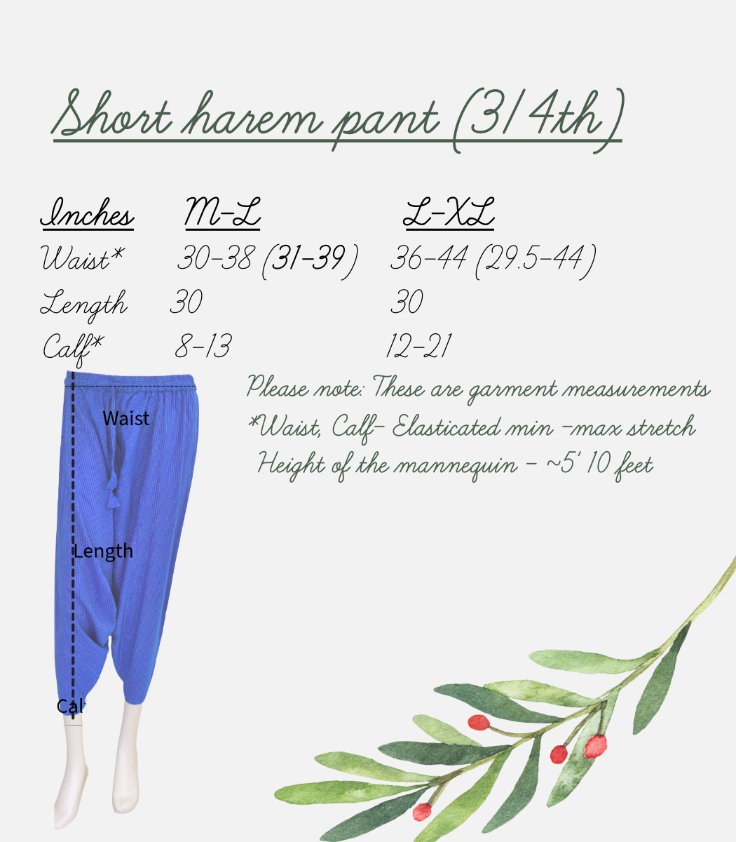 Red floral printed short Harem pants