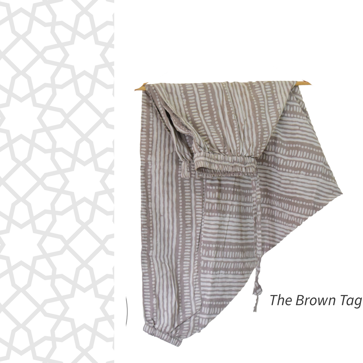 Grey and symmetrical lines short Harem pants