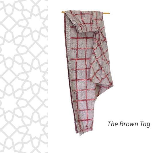 Red and white checkered Harem pants