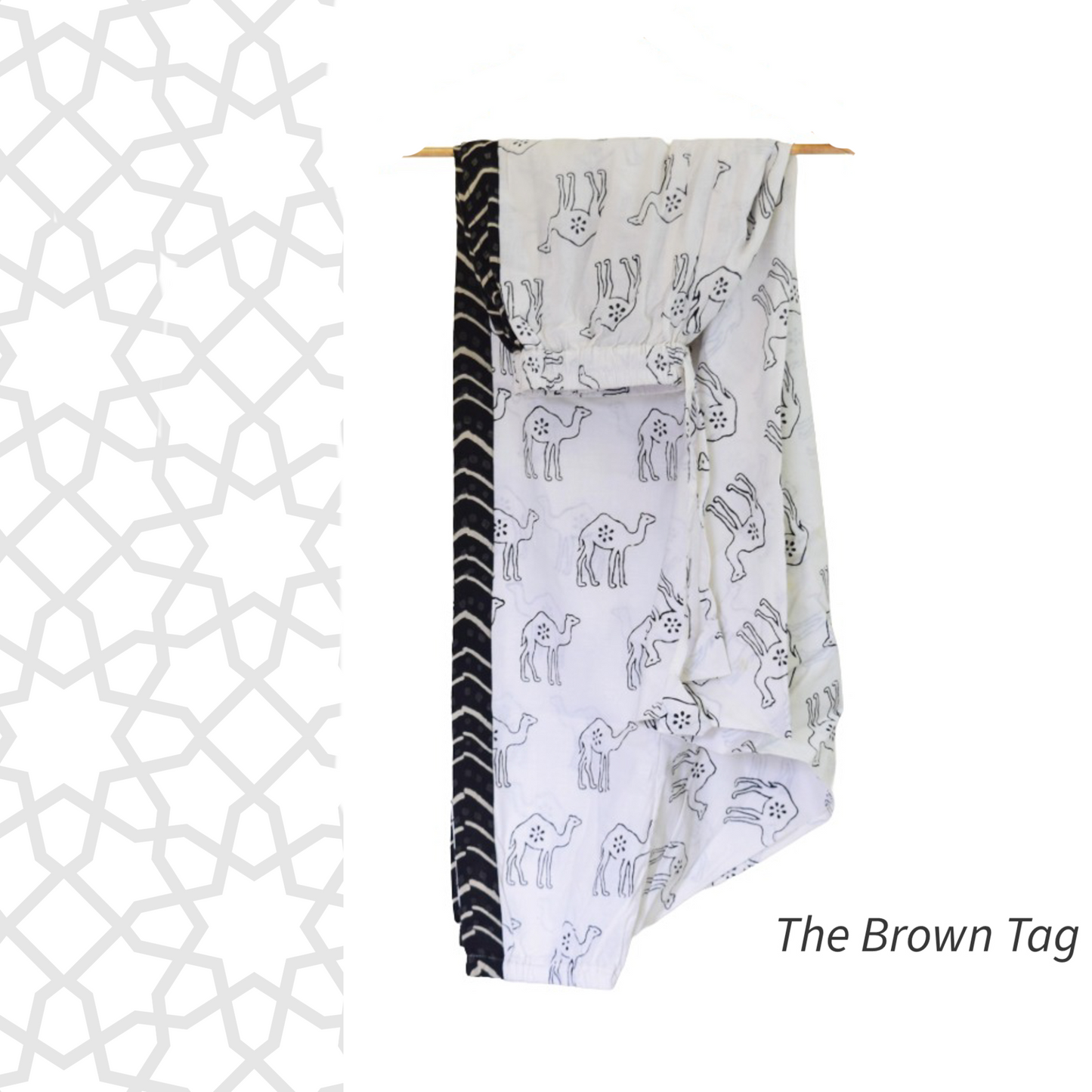 White camel block printed Harem pants