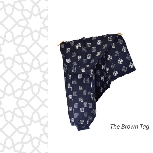 Black block printed short Harem pants