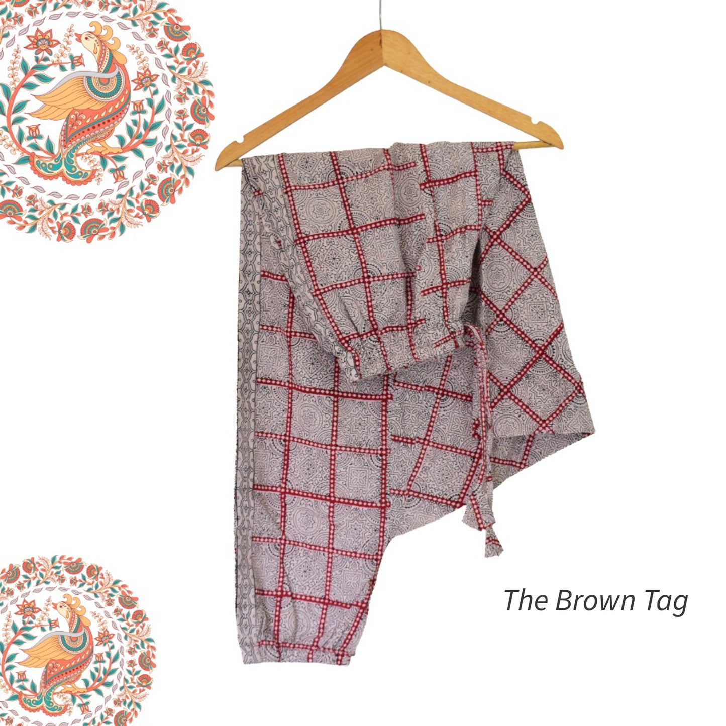 Red and white checkered Harem pants