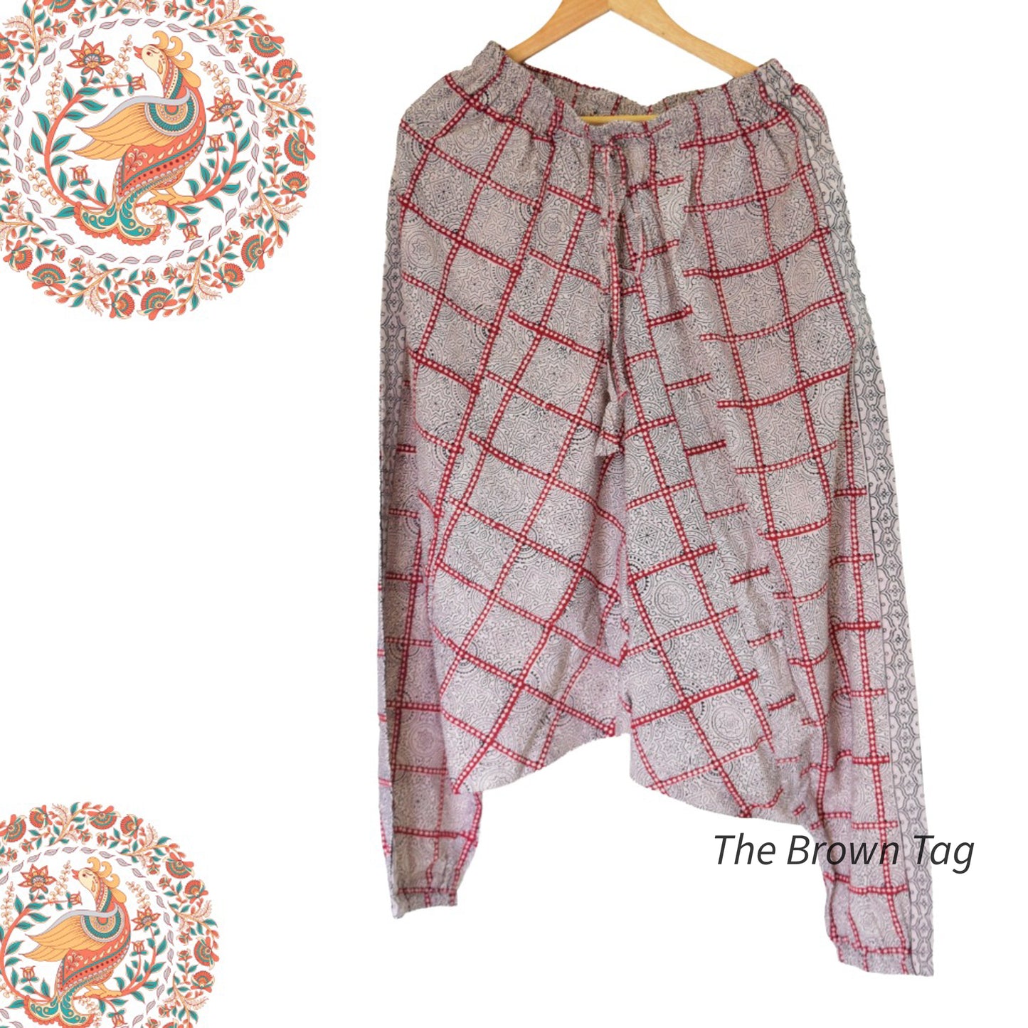 Red and white checkered Harem pants