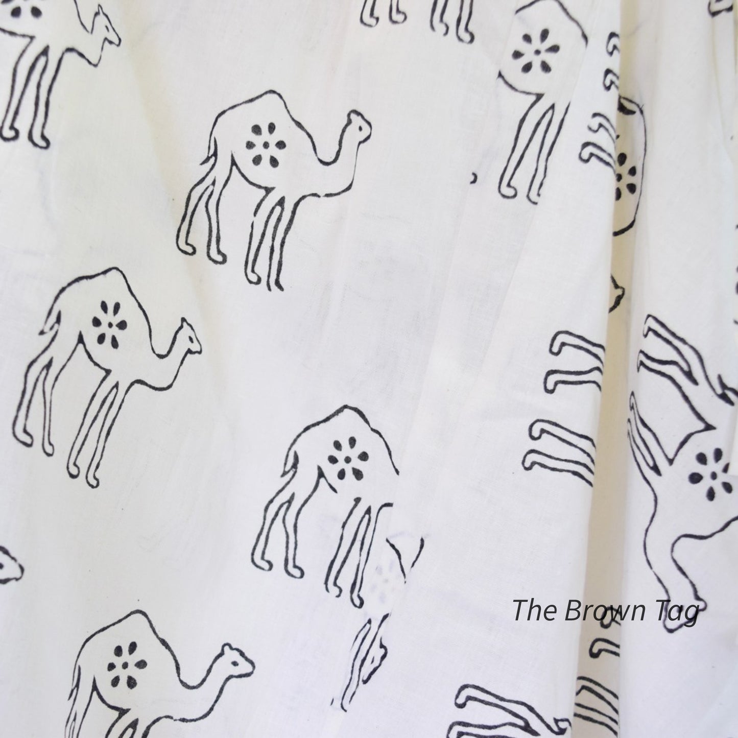 White camel block printed Harem pants