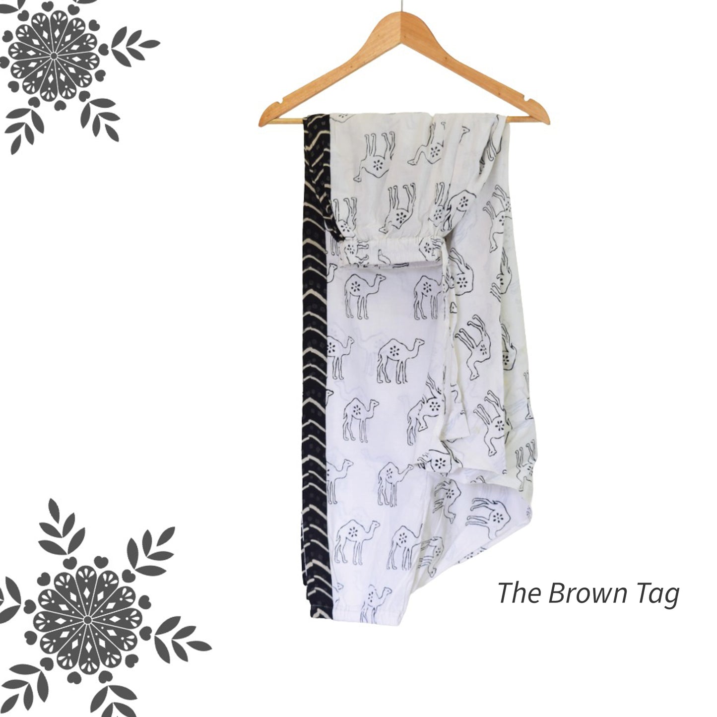 White camel block printed Harem pants