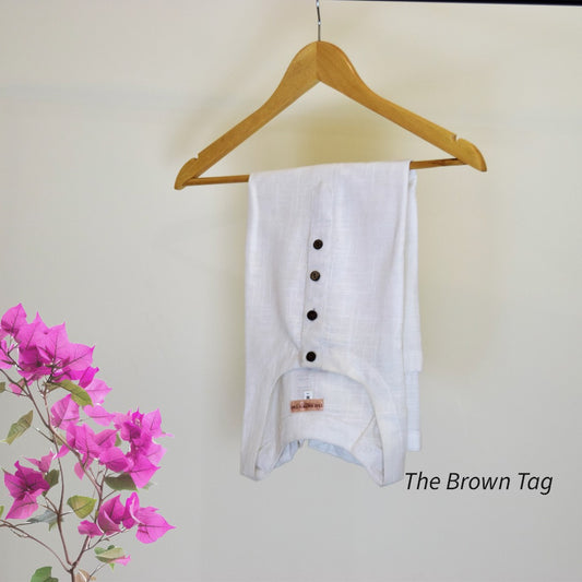 White khadi cotton short kurthi