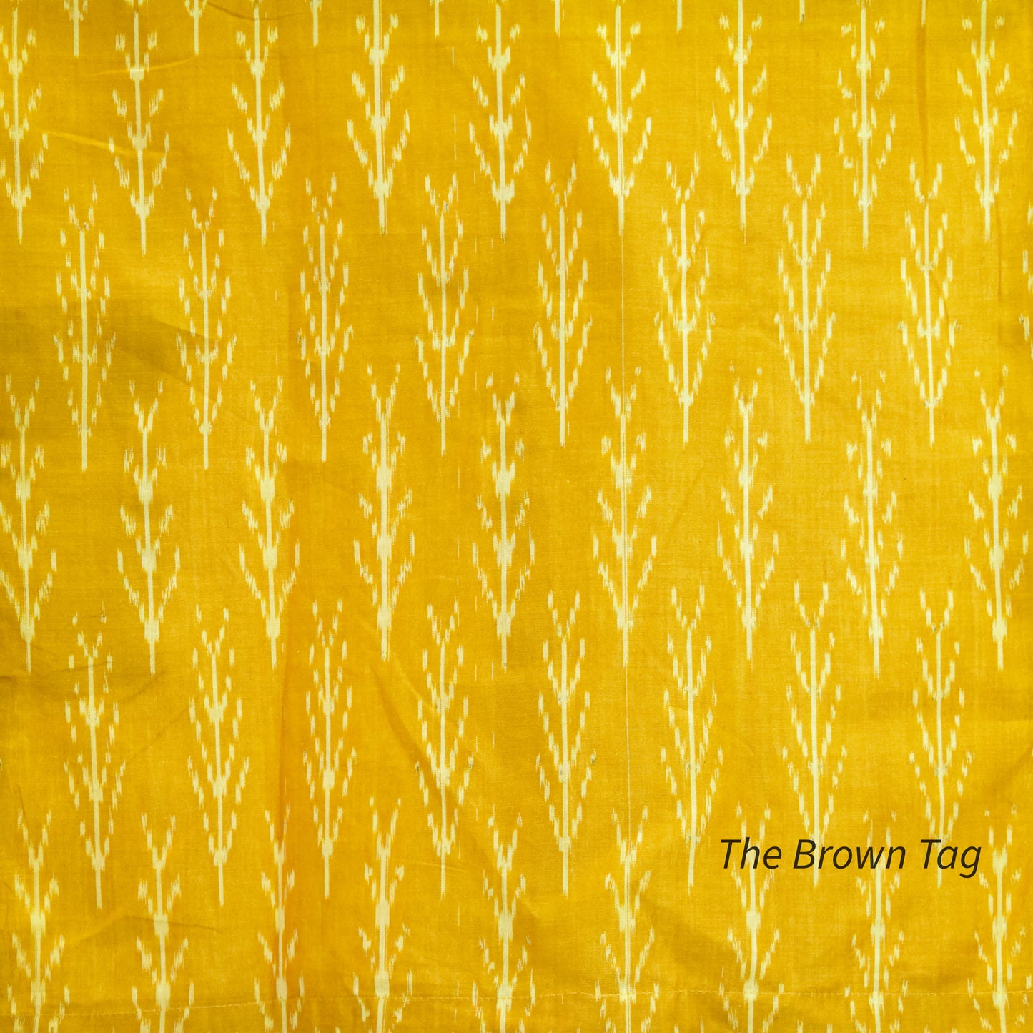 Yellow ikkat collar top