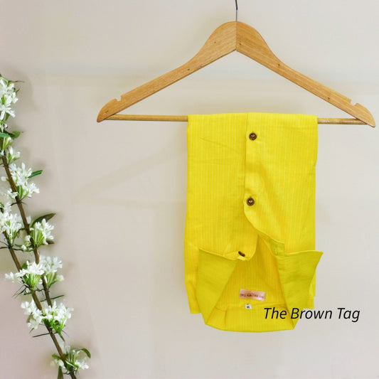 Bright yellow Kantha collar top
